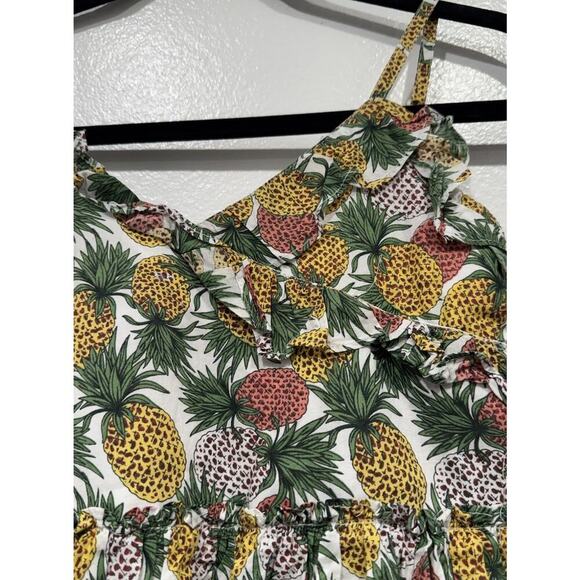 Little Miss Pineapple Print Dress Girls Size 14 Multi Color Ruffle Trim Tropical - Picture 3 of 6